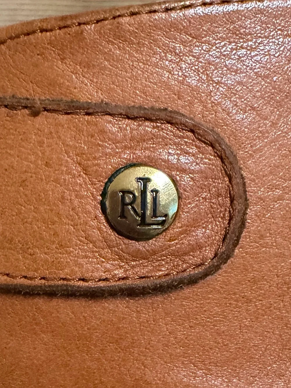 Lauren Ralph Lauren Jenessa Women's Leather Riding Boots, Deep Saddle Tan - Sz 9